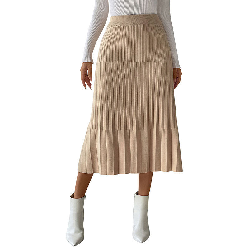New Pure Color All-matching Slim Fit Women's Skirt