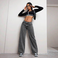 American style: ж, inns ы, Claire ш, high-waisted slimming jeans, loose and versatile women's pants