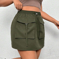 Women's Street Fashion Elastic Waist Workwear Skirt