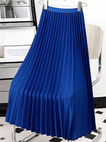 Women's high-end pleated skirt with a sense of drape, solid color large pleated skirt for women