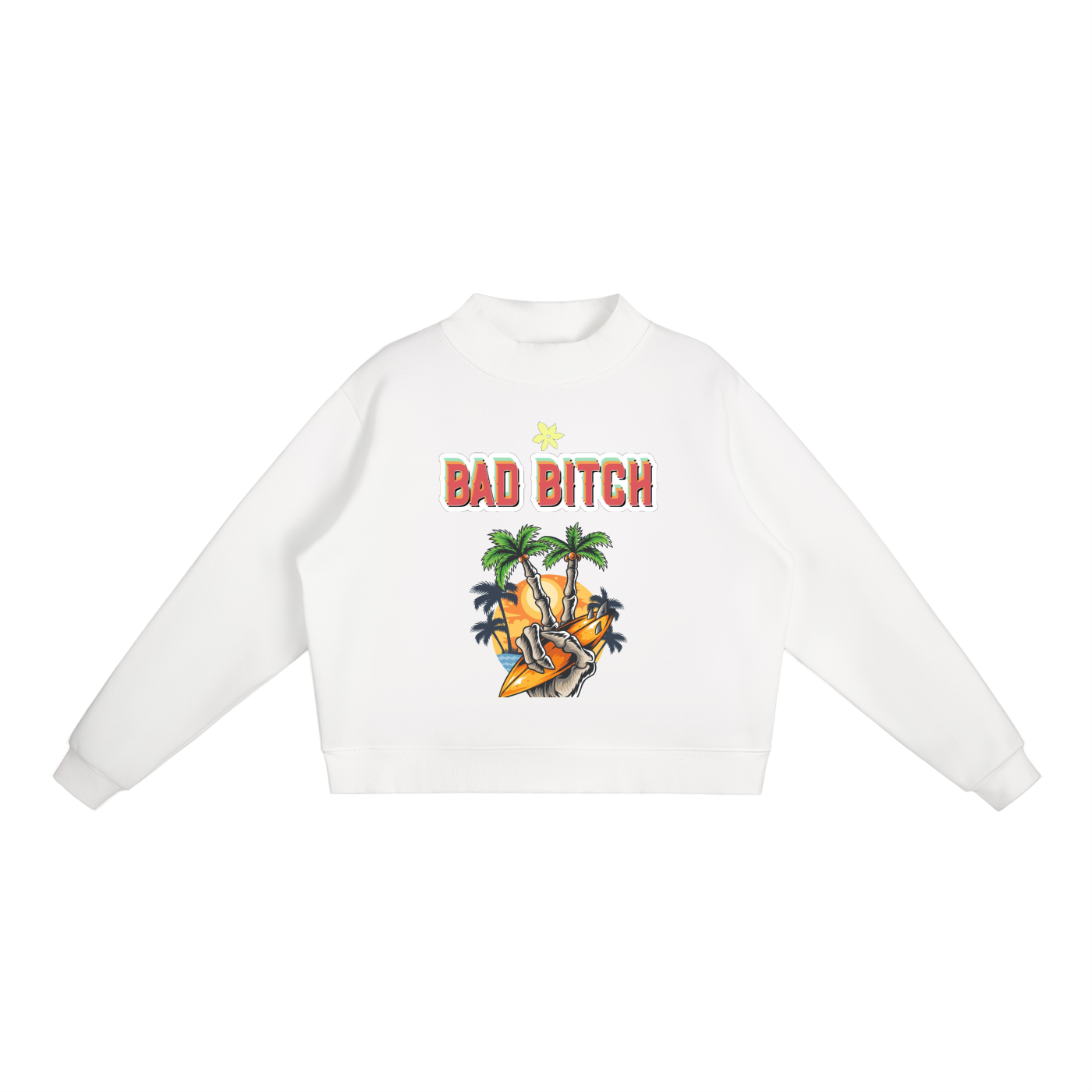 Essential Fleece Mock-Neck Crew Sweatshirt