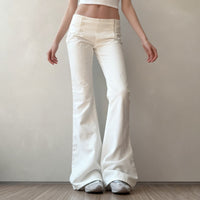 Design Breasted Access Control Waist Slimming And Hip Lifting Denim Trousers