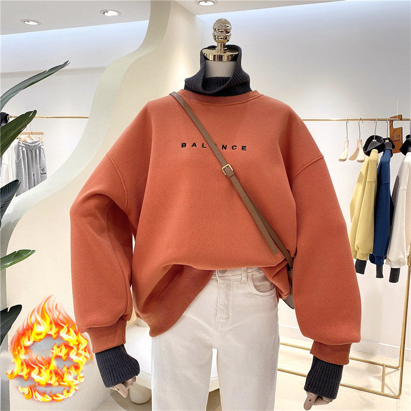 Korean Style Top High Collar Fake Two-Piece Women's Sweater