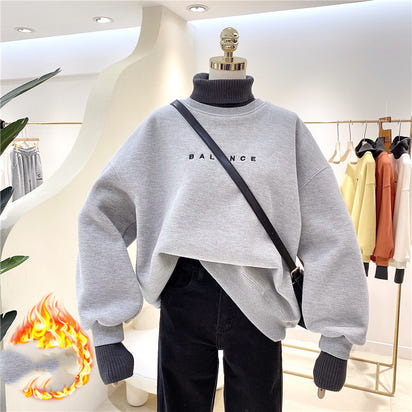 Korean Style Top High Collar Fake Two-Piece Women's Sweater