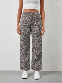 Women's Loose Leopard Print Jeans