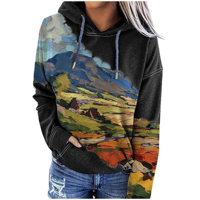 Printed hooded long sleeves