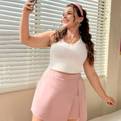 High Waist Slimming Irregular Black Slit Sheath Skirt