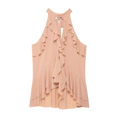 New Summer Pure Color Slimming Halter Top