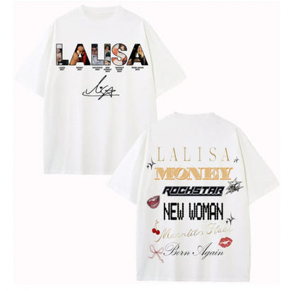 White Retro Alphabet Short-sleeved T-shirt For Women