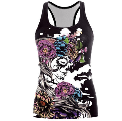 Sugar Skull Floral Tank Top