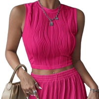 Elegance Sleeveless Round Neck Slim Fit Tank Top