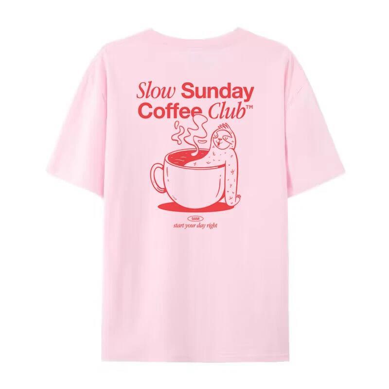 Vintage Coffee Club Short Sleeve Hippie Lady Cute