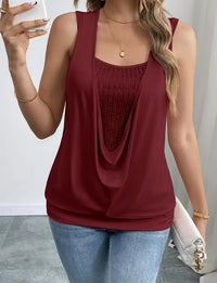 Sequin Decor Ruched Tank Top