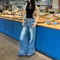 Irregular Waist Straight Design Sense Niche Retro Distressed Lengthened Mop Pants