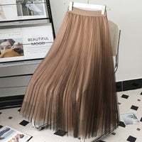 Gradient Color Gauze Skirt Mid-length Mesh High Waist