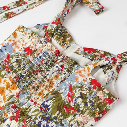 Women's Elegant Light Mature Wide Strap Printed Dress