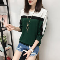 Women's color matching loose sweater