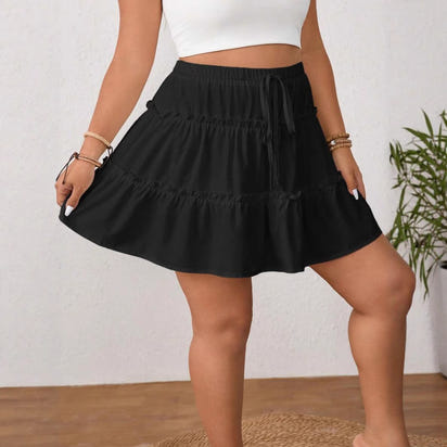 White Adjustable Lace-up Exposure-proof Skirt