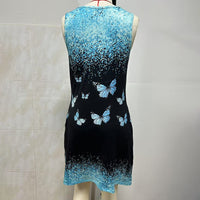 Women's Casual Sundress Summer Beach Dress Graphic Print V Neck Loose Tank Dresses