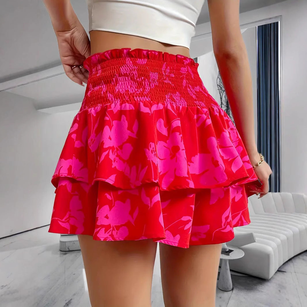 Women's All-match Casual Bohemian Dress Printed Short Skirt