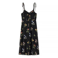 European And American Style Women's Retro High-waist Floral Dress