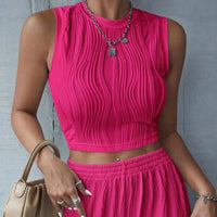 Elegance Sleeveless Round Neck Slim Fit Tank Top