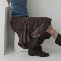 Autumn And Winter Retro Design Irregular Midi Skirt For Women