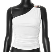 Women's One-shoulder Cropped Tank Top Top