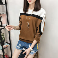 Women's color matching loose sweater