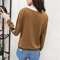 Women's color matching loose sweater