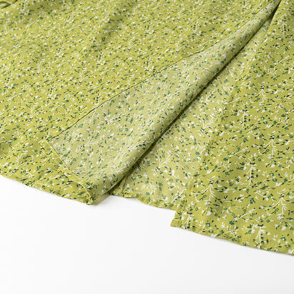 Bubble Sleeve Printed Long Sleeve Dress