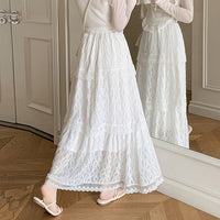 Design Embroidered White Lace Skirt