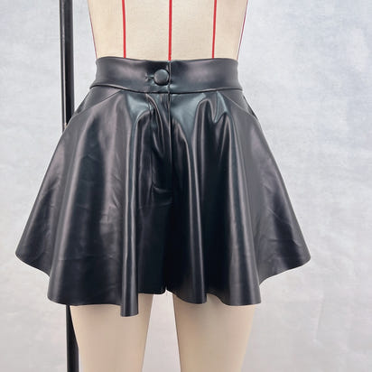 Autumn And Winter Slim And Stylish High-waisted Leather Skirt