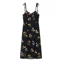 European And American Style Women's Retro High-waist Floral Dress