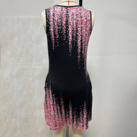 Women's Casual Sundress Summer Beach Dress Graphic Print V Neck Loose Tank Dresses