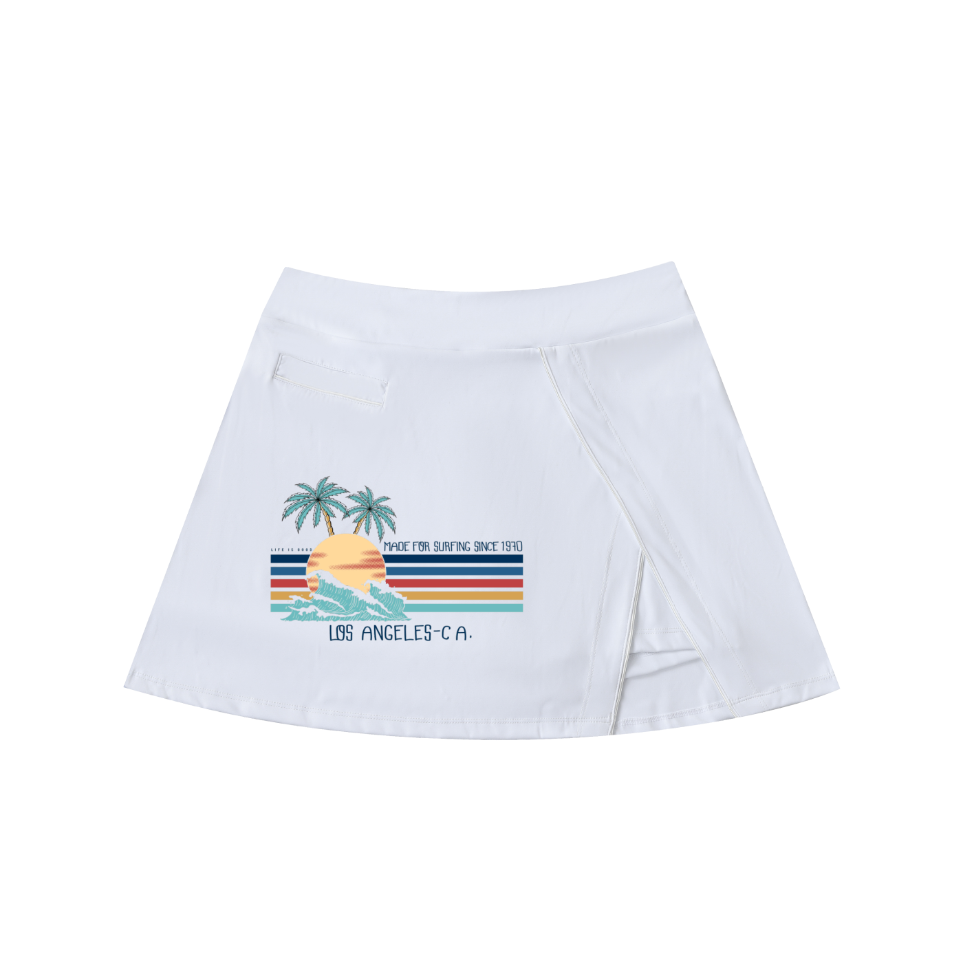 High-Waist Pocketed A-Line Skirt