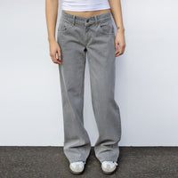 Wash straight-leg, high-waisted, wide-leg, loose and drape versatile jeans