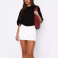 Retro Casual Slim Stretch Women Denim Skirt