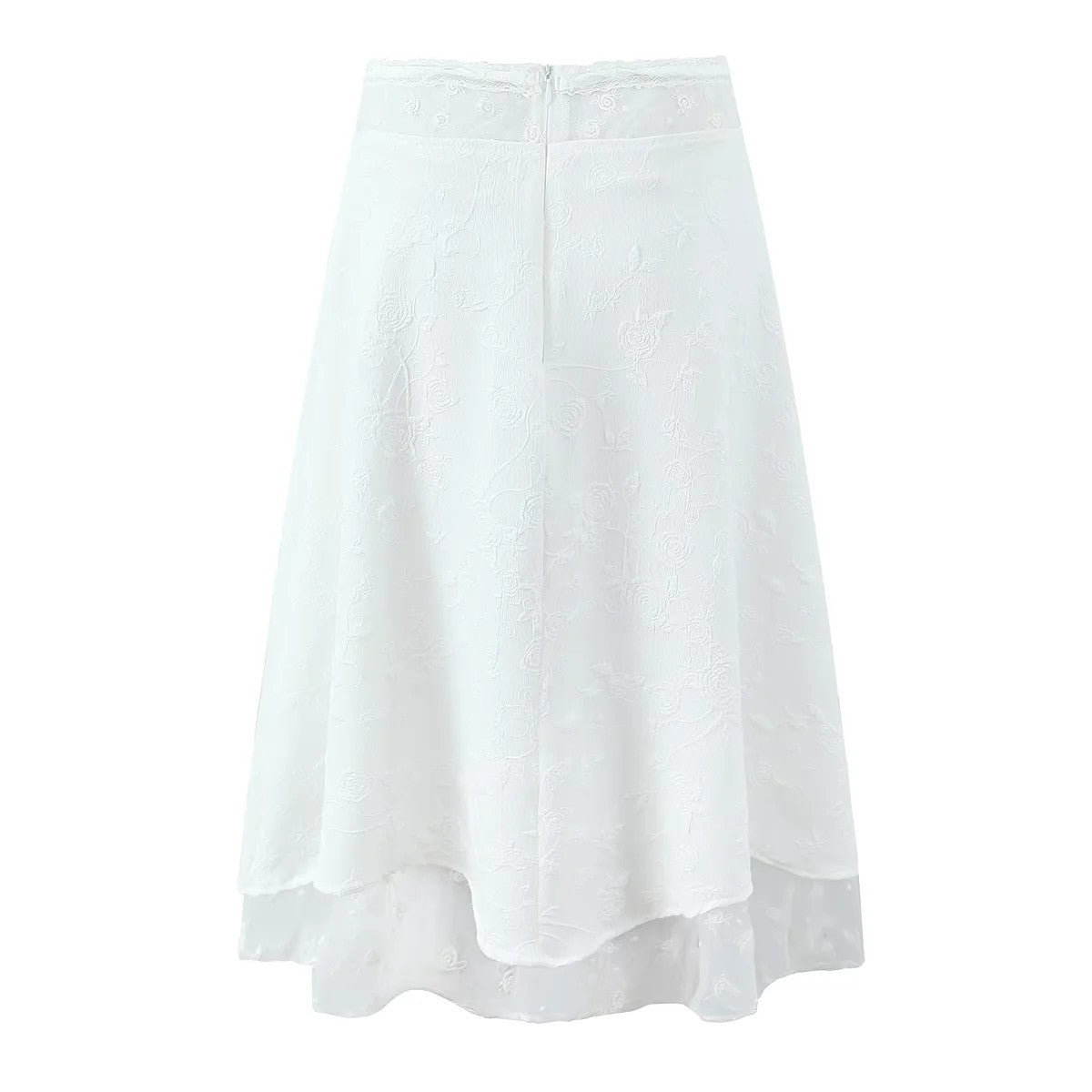Summer new design sense mesh splicing hollow lace lace holiday style skirt skirt
