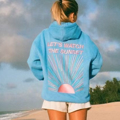 Autumn and winter XS-5XL fleece women's hooded sweatshirt with threaded cuffs, loose hem, warm hooded sweatshirt for women