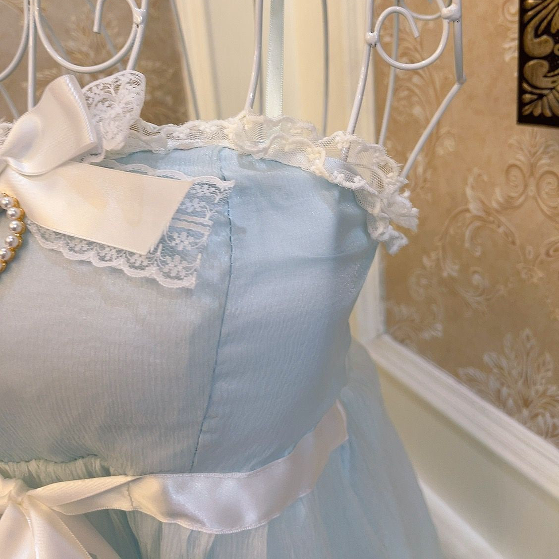 Women's Fashion Bow Heart Diamond Tie Lace Ruffle Tank Top