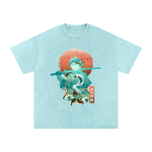 Snow Washed Oversized Cotton T-Shirt