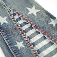 Women High Waisted Star Patchwork Flare 4th Of July Outfits For Women Bell Bottom Denim Pants For Curvy Girls Slim Fit Curve Enhancing Soft Stretch Fabric