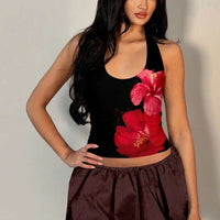 Summer Vacation Style Backless Halter Small Tank Top