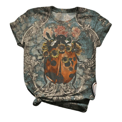 3D Digital Printing Loose Sports And Leisure Short Sleeve T-shirt