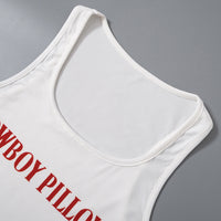 New Letter Printing Skinny Short Tank Top Sleeveless T-shirt Women
