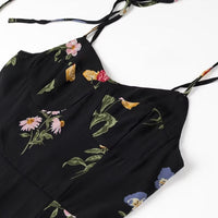 European And American Style Women's Retro High-waist Floral Dress