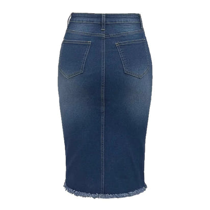 High Waist Slimming Office Lady Skirt Mid-length A- Line Sheath Skirt