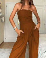 Women's style slim-fit wrap-around pants, long jumpsuits, hot girls