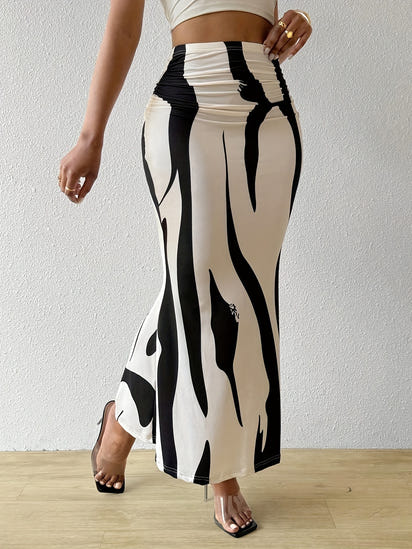 European And American Zebra Pattern Slimming Dress